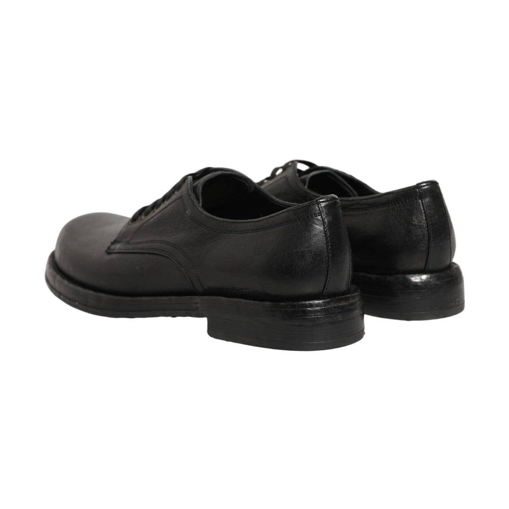 Dolce & Gabbana Black Leather Lace Up Derby Dress Men Shoes