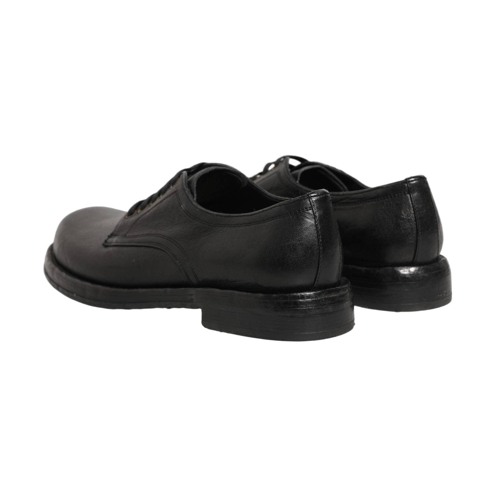 Dolce & Gabbana Black Leather Lace Up Derby Dress Men Shoes