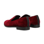 Dolce & Gabbana Maroon Velvet Slip On Men Dress Loafers Shoes