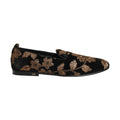 Black Floral Jacquard Dress Loafers Shoes