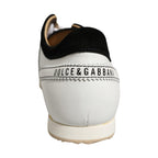 Dolce & Gabbana Black White Leather Suede Low Top Sneakers Shoes