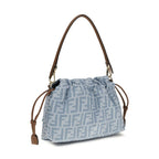 Fendi Blue Cotton Shoulder Bag