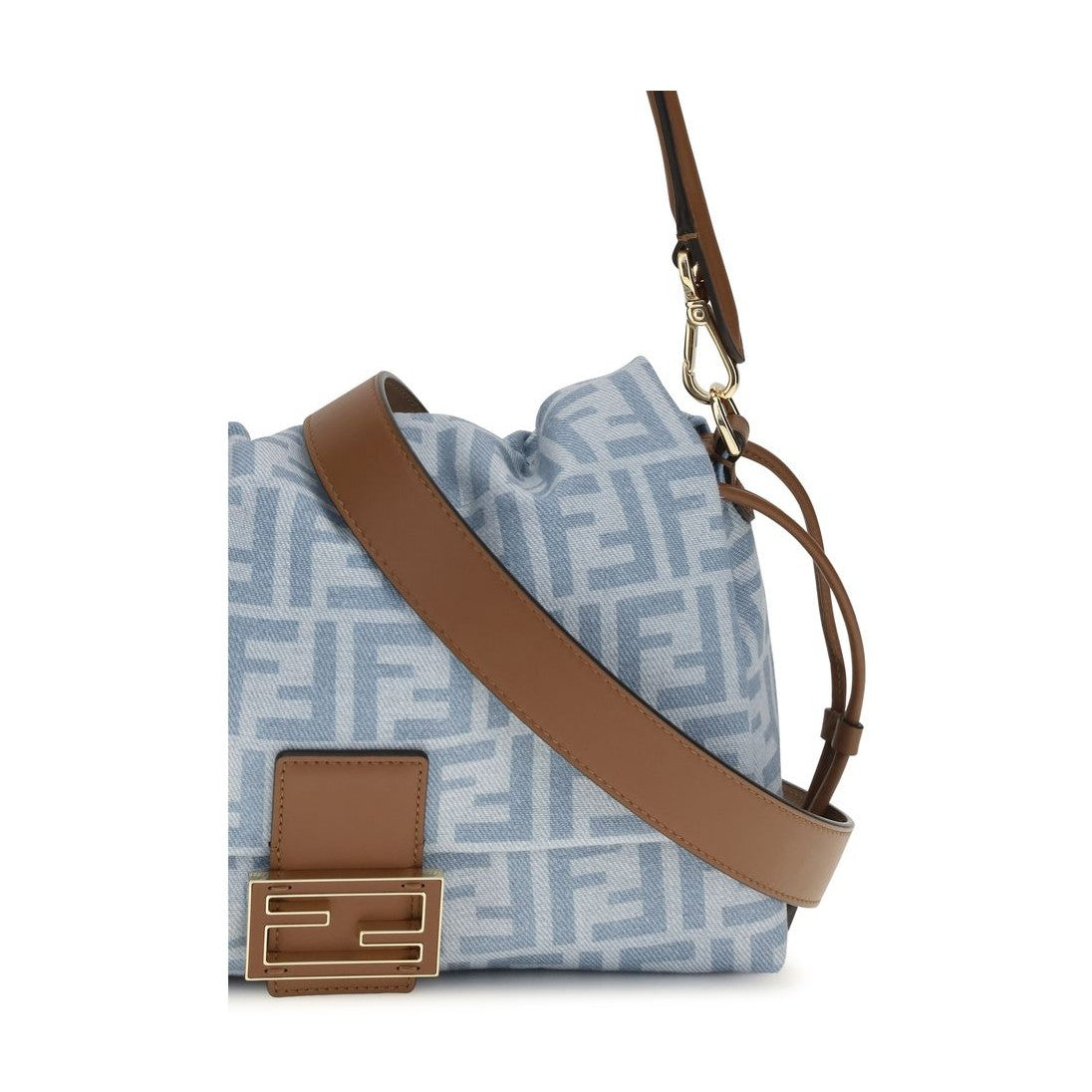 Fendi Blue Cotton Shoulder Bag