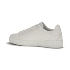 Dolce & Gabbana White Calf Leather Bos Taurus Low Top Sneakers