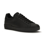 Dolce & Gabbana Black Calf Leather Bos Taurus Low Top Sneakers