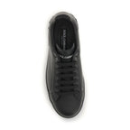 Dolce & Gabbana Black Calf Leather Bos Taurus Low Top Sneakers