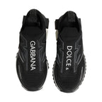 Dolce & Gabbana Black White Sorrento Slip-On Logo Sneakers Shoes