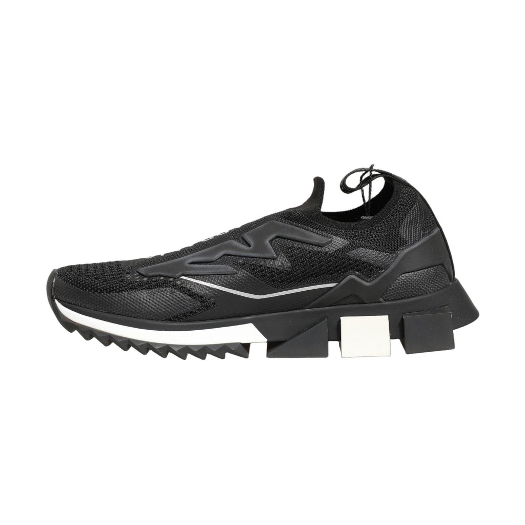 Dolce & Gabbana Black White Sorrento Slip-On Logo Sneakers Shoes