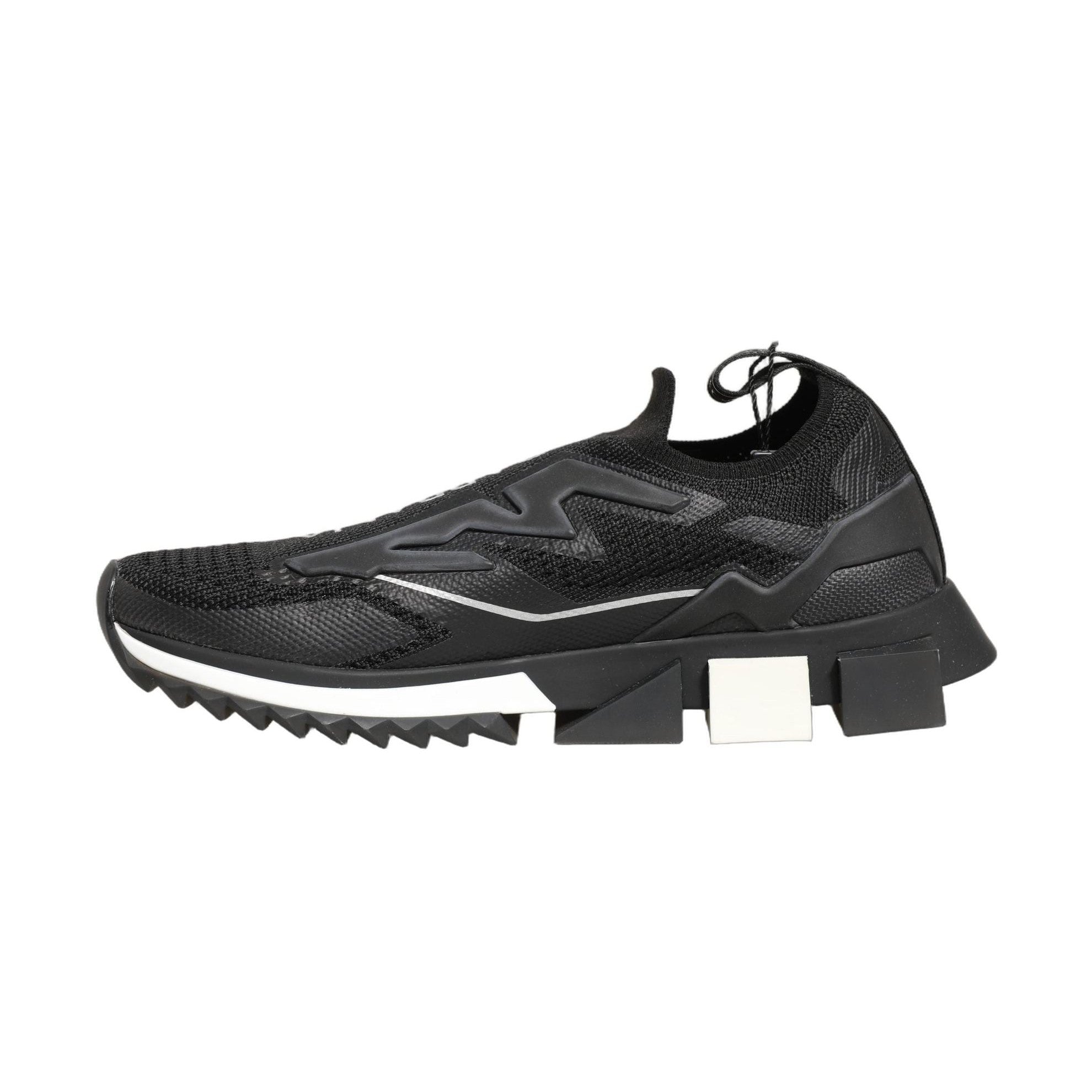 Dolce & Gabbana Black White Sorrento Slip-On Logo Sneakers Shoes