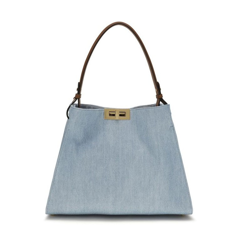 Fendi Blue Cotton Handbag