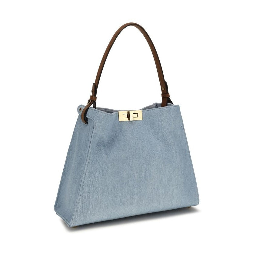Fendi Blue Cotton Handbag