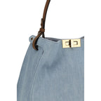 Fendi Blue Cotton Handbag