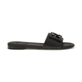 Fendi Black Calf Leather Bos Taurus Flat Sandals