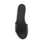 Fendi Black Calf Leather Bos Taurus Flat Sandals