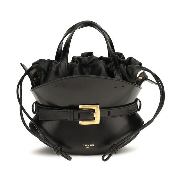 Balmain Black Calf Leather Bos Taurus Shoulder Bag
