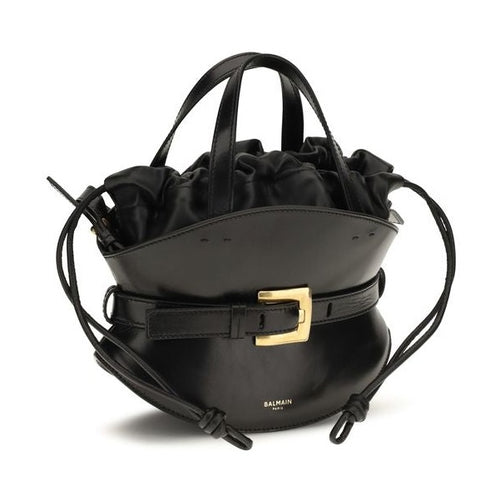 Balmain Black Calf Leather Bos Taurus Shoulder Bag