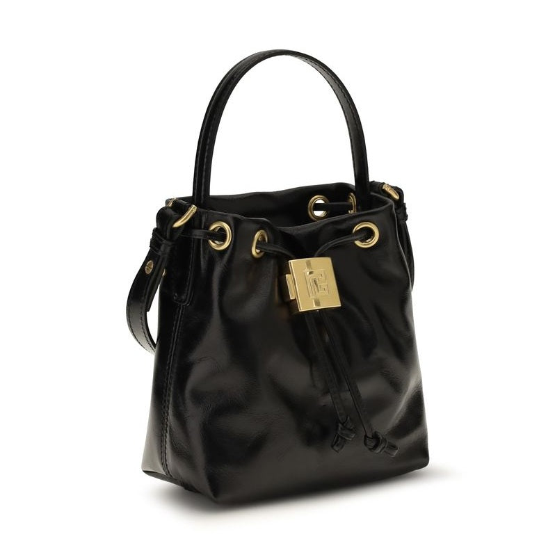 Balmain Black Calf Leather Bos Taurus Backet Bag