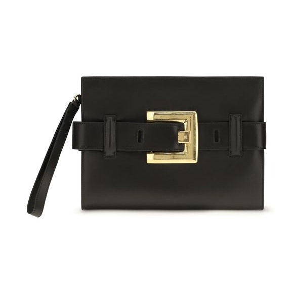 Balmain Black Lamb Ovis Aries Aries Clutch Bag
