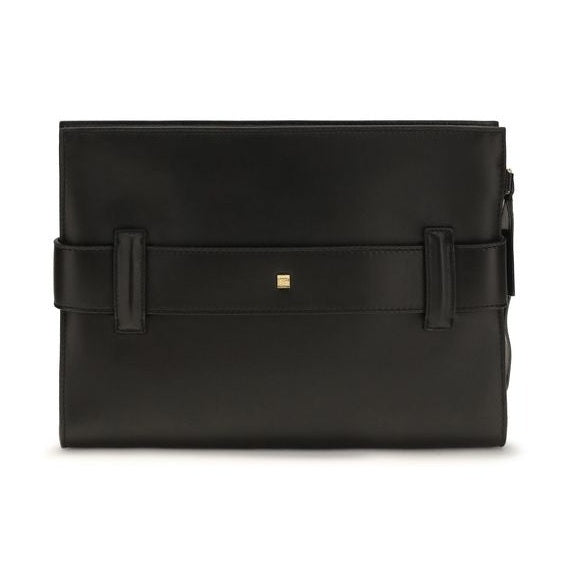 Balmain Black Lamb Ovis Aries Aries Clutch Bag