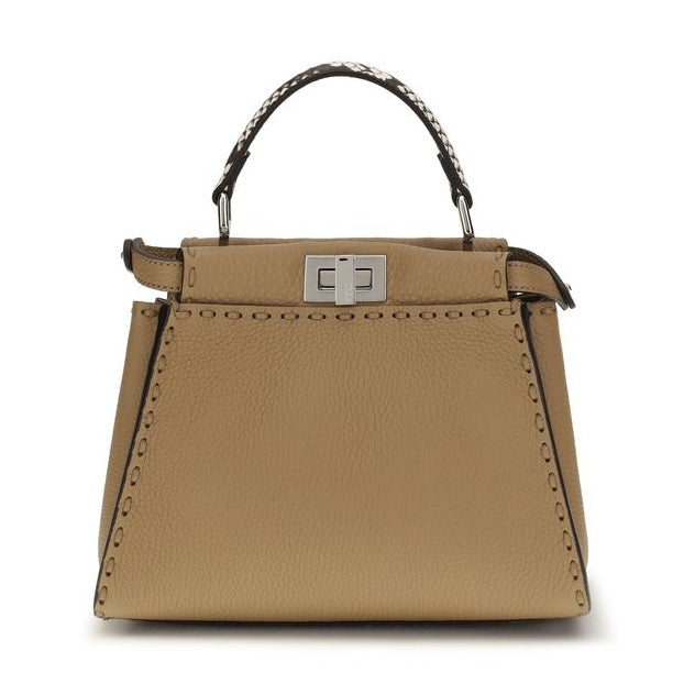 Fendi Beige Calf Leather Bos Taurus Handbag