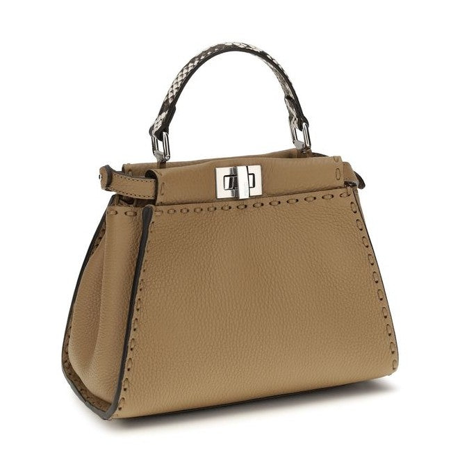 Fendi Beige Calf Leather Bos Taurus Handbag