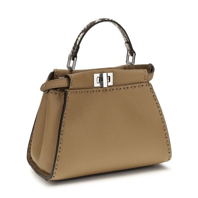 Fendi Beige Calf Leather Bos Taurus Handbag