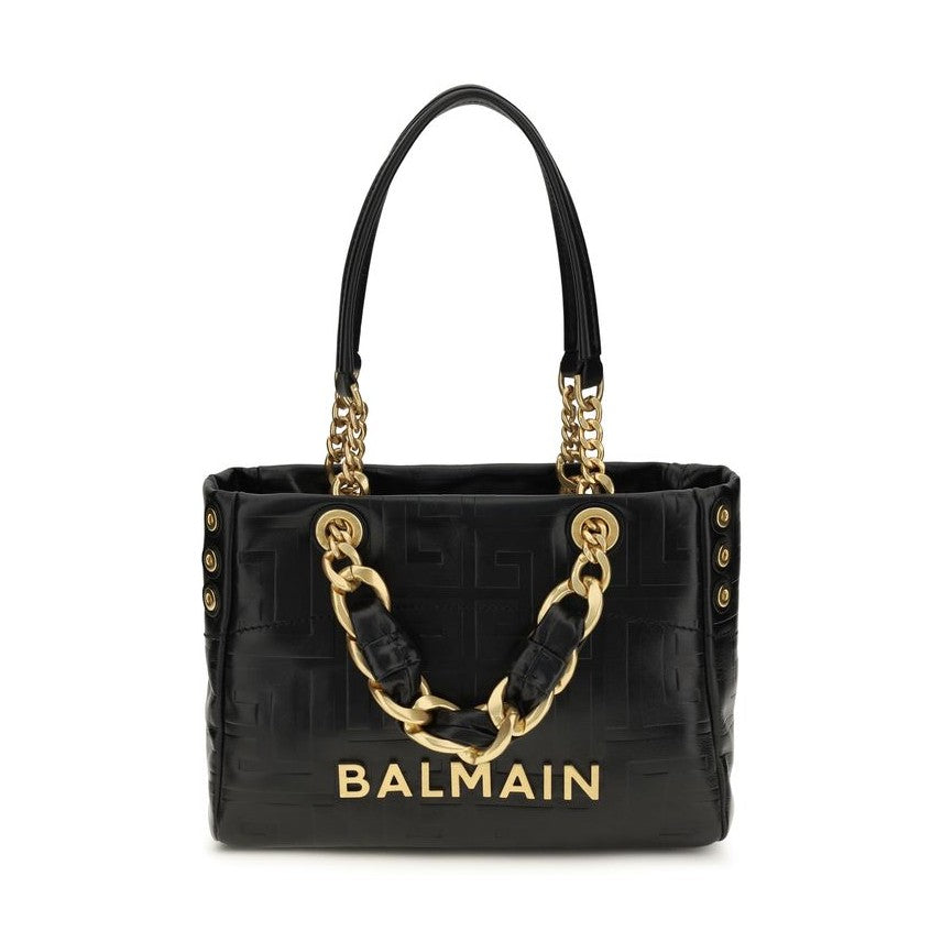 Balmain Black Calf Leather Bos Taurus Shoulder Bag