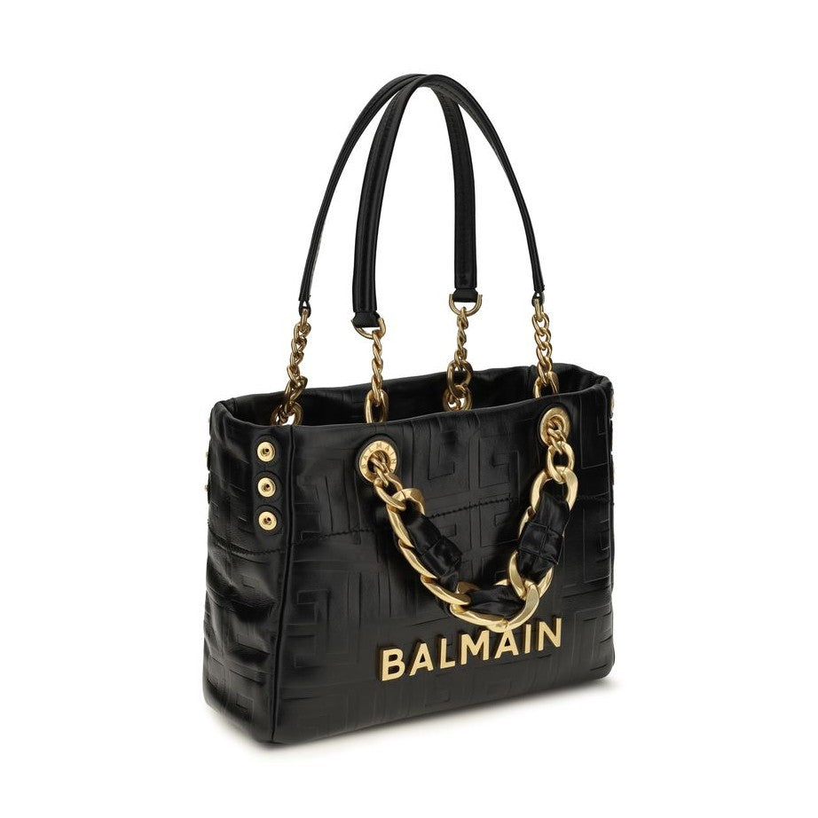 Balmain Black Calf Leather Bos Taurus Shoulder Bag