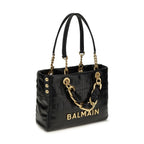Balmain Black Calf Leather Bos Taurus Shoulder Bag