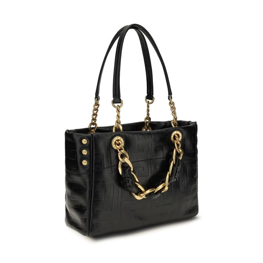 Balmain Black Calf Leather Bos Taurus Shoulder Bag