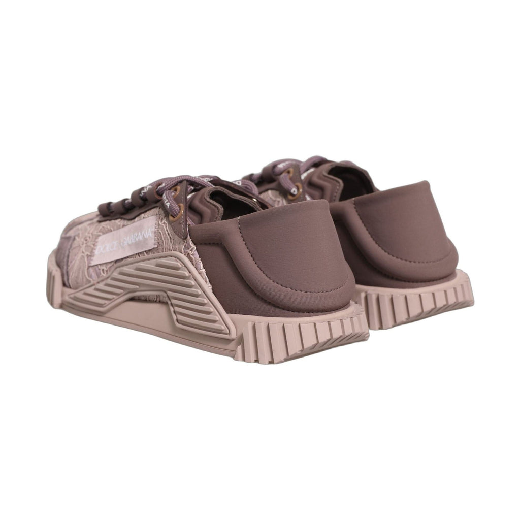 Dolce & Gabbana Pink Lace NS1 Low Top Sneaker Sports Shoes