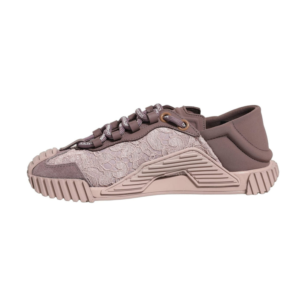 Dolce & Gabbana Pink Lace NS1 Low Top Sneaker Sports Shoes