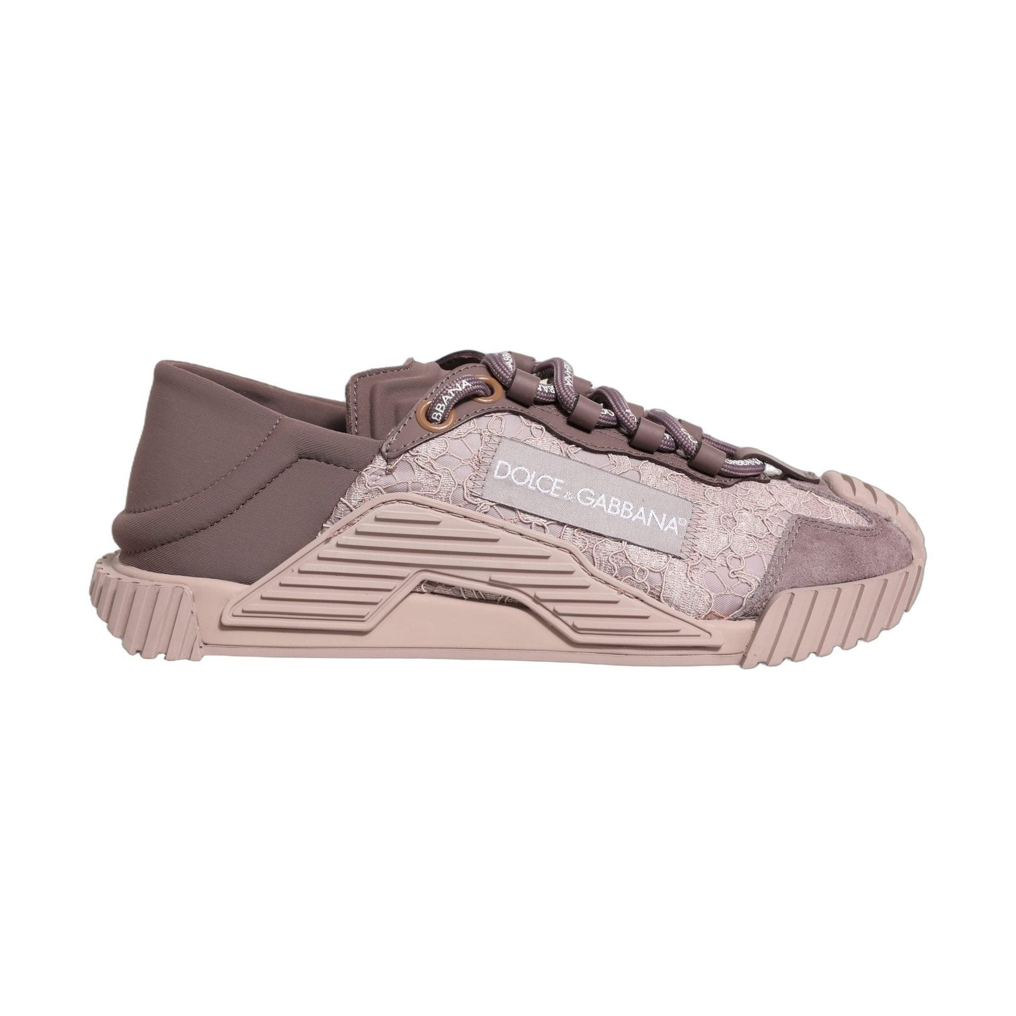 Dolce & Gabbana Pink Lace NS1 Low Top Sneaker Sports Shoes