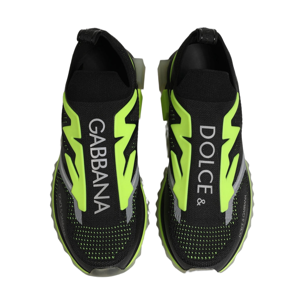 Dolce & Gabbana Black Green Sorrento Low Top Sneakers Shoes