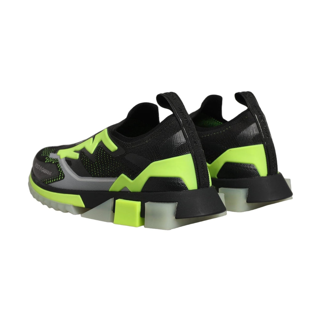 Dolce & Gabbana Black Green Sorrento Low Top Sneakers Shoes
