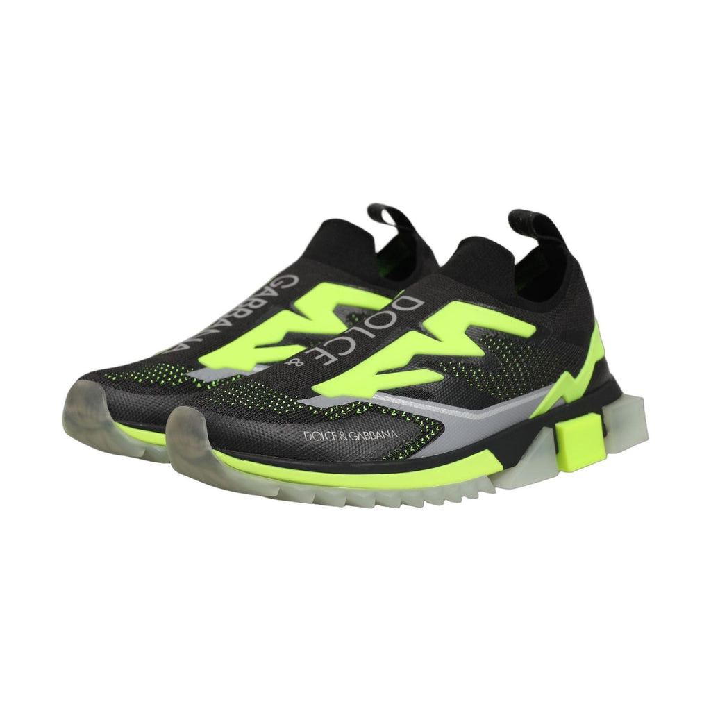 Dolce & Gabbana Black Green Sorrento Low Top Sneakers Shoes