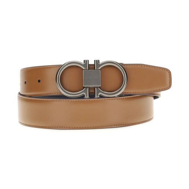 Ferragamo Beige Calf Leather Bos Taurus Regular Belt