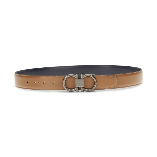 Ferragamo Beige Calf Leather Bos Taurus Regular Belt