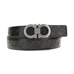 Ferragamo Black Calf Leather Bos Taurus Regular Belt