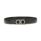 Ferragamo Black Calf Leather Bos Taurus Regular Belt
