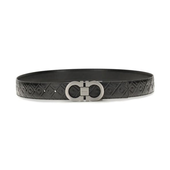 Ferragamo Black Calf Leather Bos Taurus Regular Belt