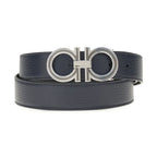 Ferragamo Blue Calf Leather Bos Taurus Belt