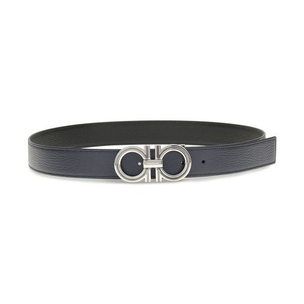 Ferragamo Blue Calf Leather Bos Taurus Belt