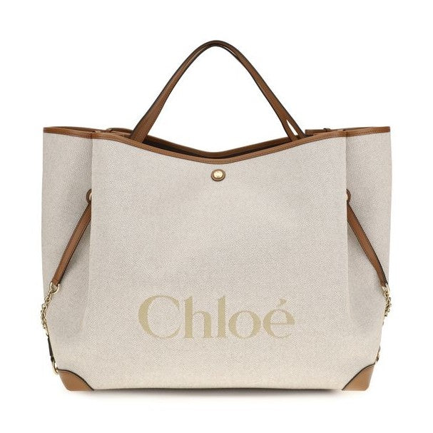 Chloé Beige Cotton Shoulder Bag