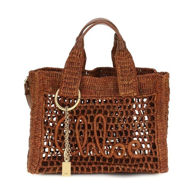 Chloé Brown Raffia Shoulder Bag