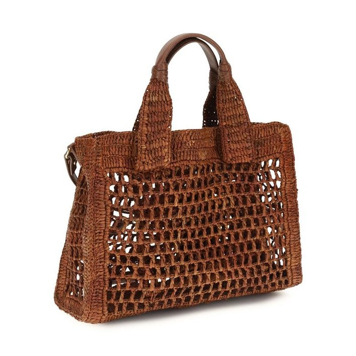 Chloé Brown Raffia Shoulder Bag