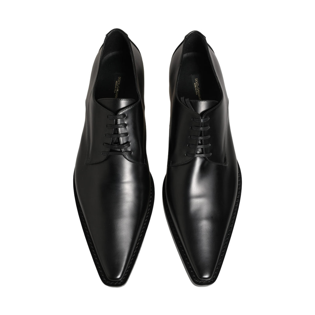 Dolce & Gabbana Black Leather Lace Up Derby Dress Shoes