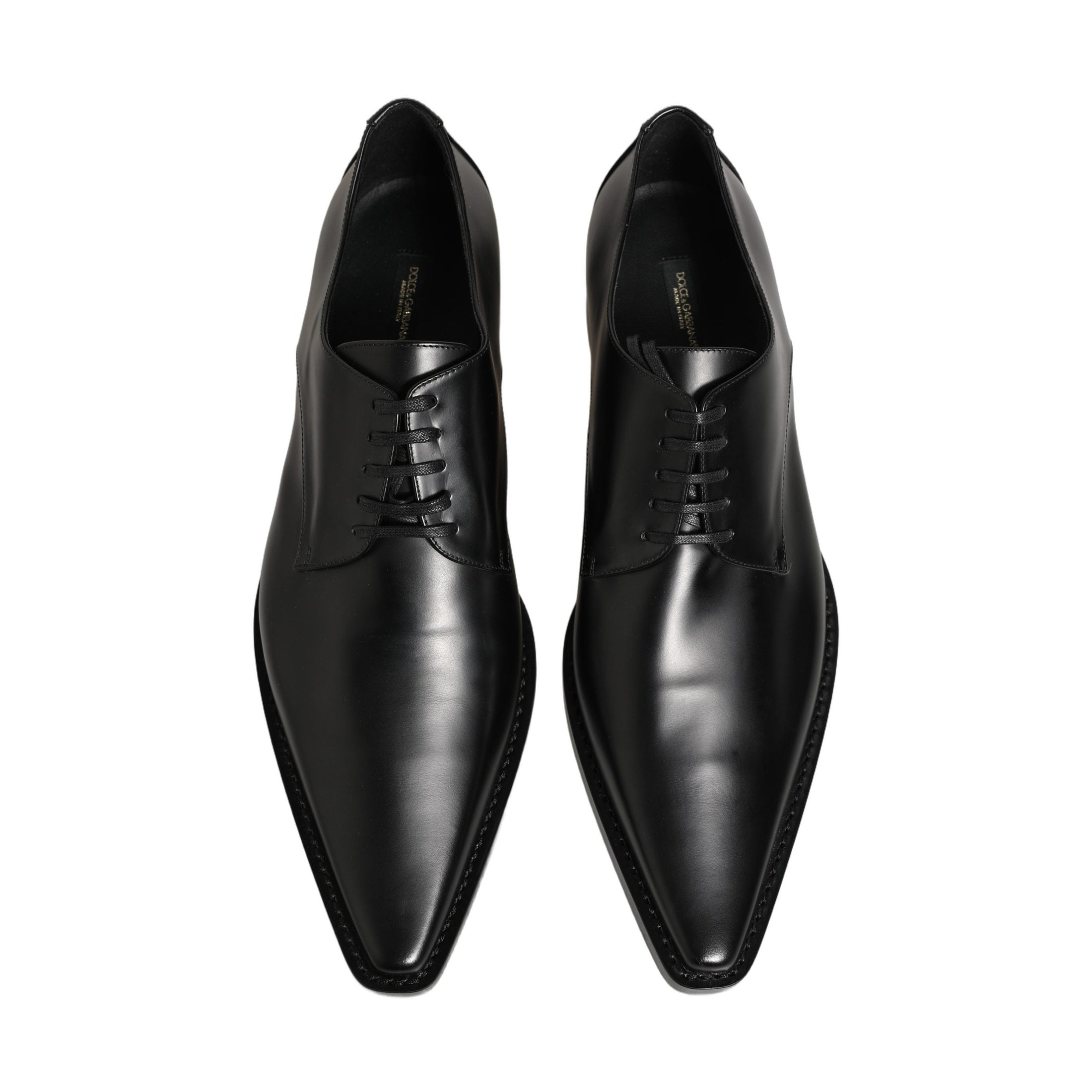 Dolce & Gabbana Black Leather Lace Up Derby Dress Shoes