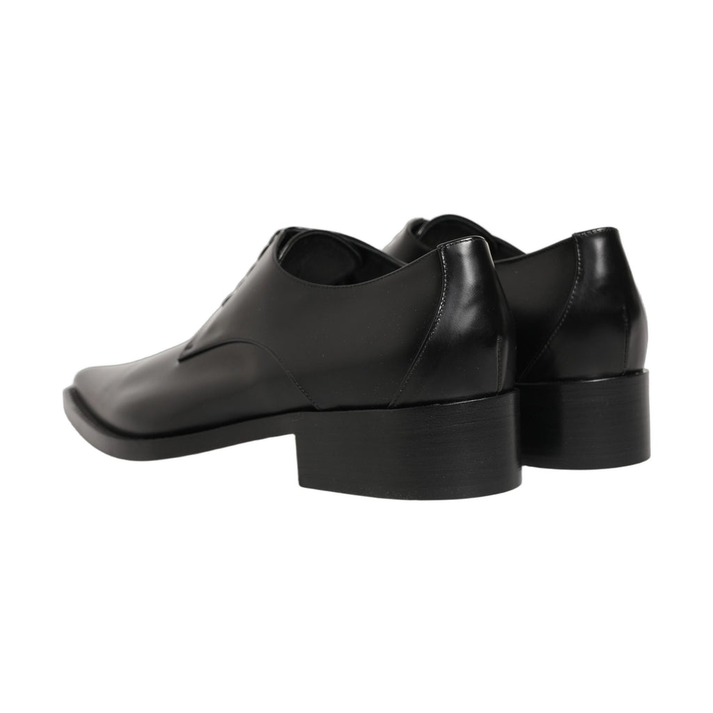 Dolce & Gabbana Black Leather Lace Up Derby Dress Shoes