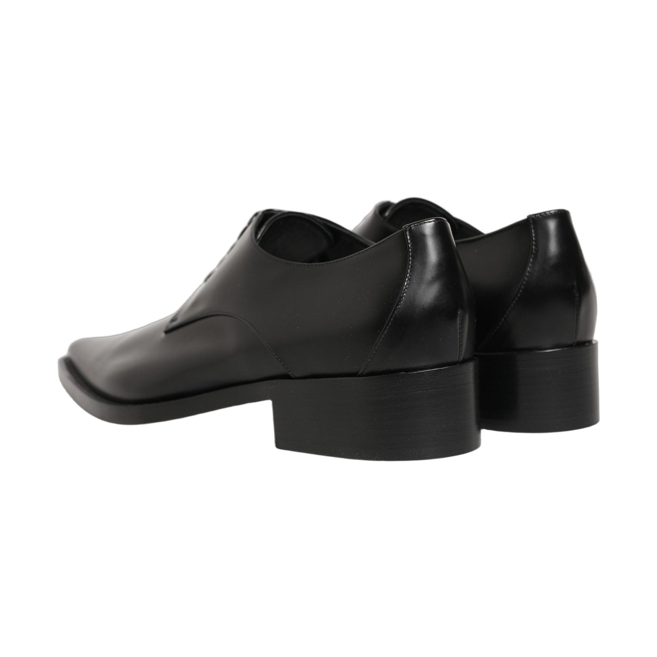 Dolce & Gabbana Black Leather Lace Up Derby Dress Shoes